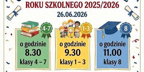 UROCZYSTE ZAKOŃCZENIE ROKU SZKOLNEGO 2025/2026