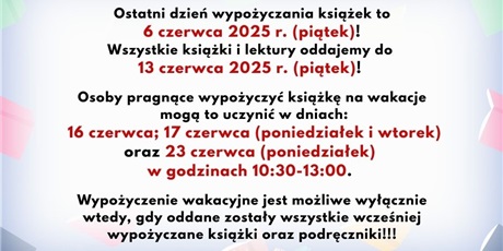 ZWROT KSIĄŻEK DO BIBLIOTEKI SZKOLNEJ